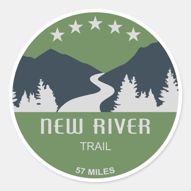 Sticker Rond Nouveau sentier fluvial (Devant)