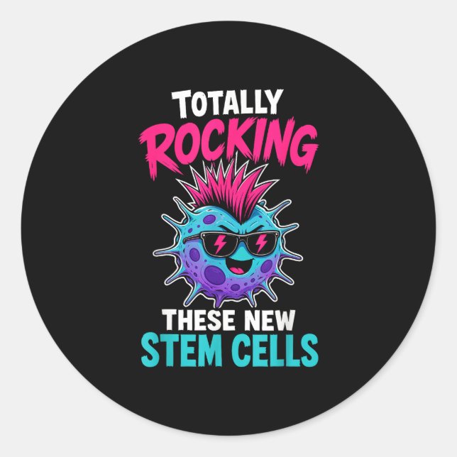 Sticker Rond Nouveau survivant d'une greffe de cellules souches (Devant)