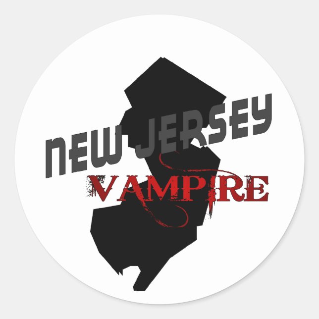 Sticker Rond NOUVEAU vampire JERSEY (Devant)