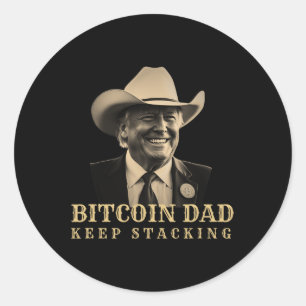 Sticker Rond NOUVEAUTÉ ! Bitcoin Papa Trump Btc Papa's Home Bit