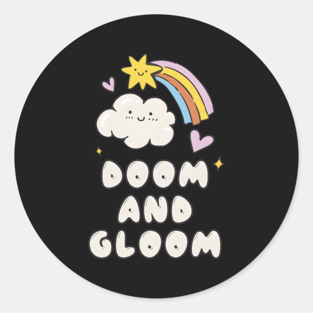 Sticker Rond Nouveauté De Doom Et De Gloom (Devant)