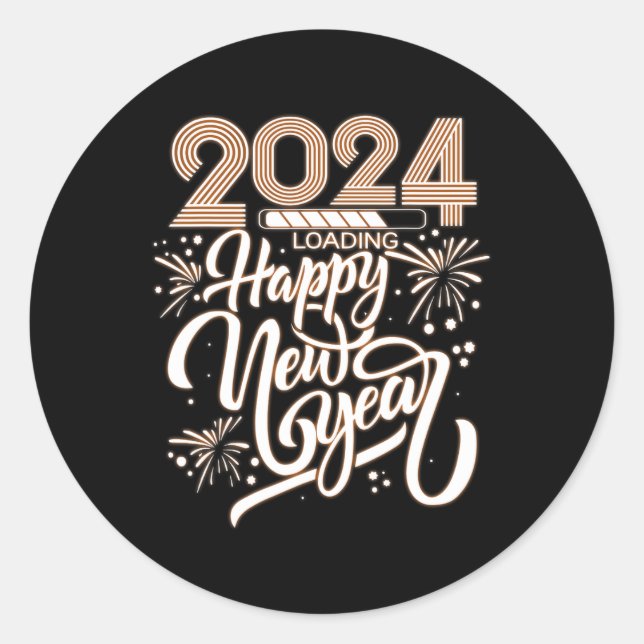 Sticker Rond Nouvel An 2024 Chargement (Devant)