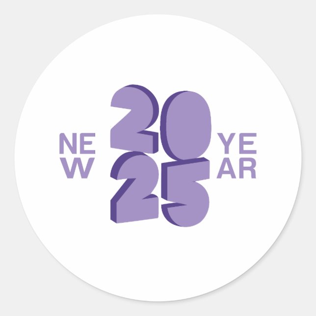 Sticker Rond Nouvel An 2025 (Devant)