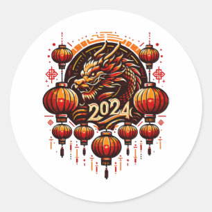 Sticker Rond nouvel an chinois 2024