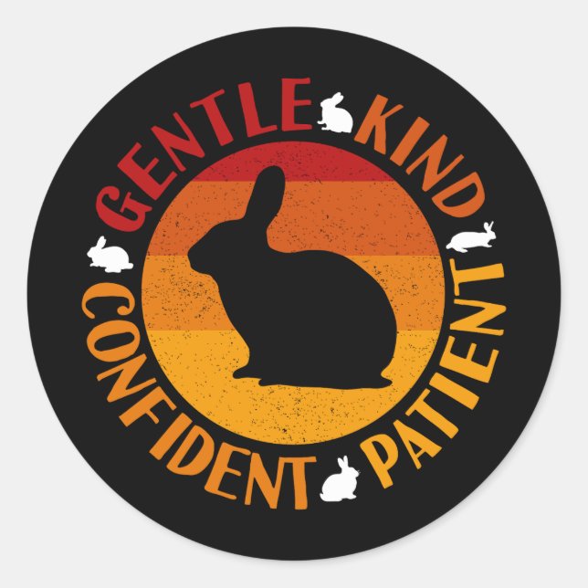 Sticker Rond Nouvel An chinois des Traits de lapin (Devant)