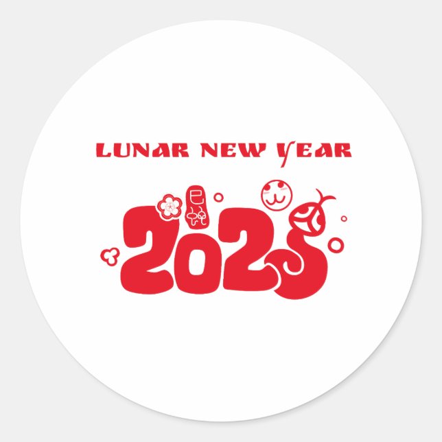 Sticker Rond Nouvel An lunaire 2025 (Devant)