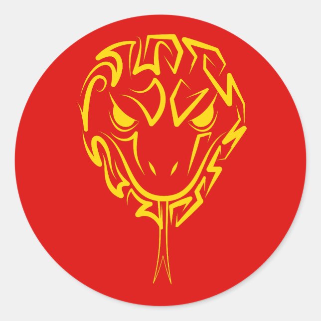 Sticker Rond Nouvel An Lunaire Chinois du Serpent 2025 4723 Boi (Devant)