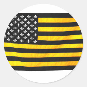 Sticker Rond Nouvel Orléans NOLA Black and Gold American USA F