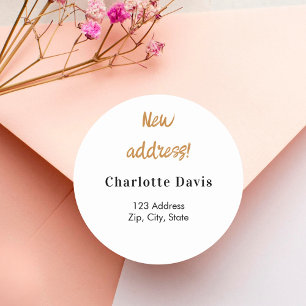 Sticker Rond Nouvelle adresse déplacée