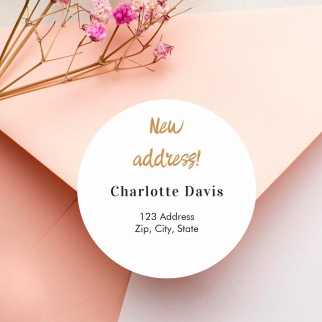 Sticker Rond Nouvelle adresse déplacée (Créateur téléchargé)
