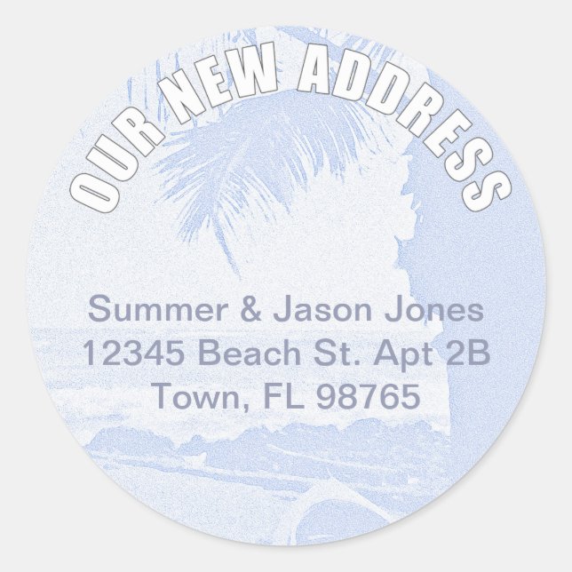 Sticker Rond Nouvelle adresse Palm Scene (Devant)