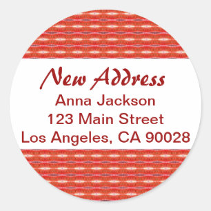 Sticker Rond Nouvelle adresse rouge