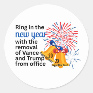 Sticker Rond Nouvelle Année Anti-Trump Impeachment Destituer 20