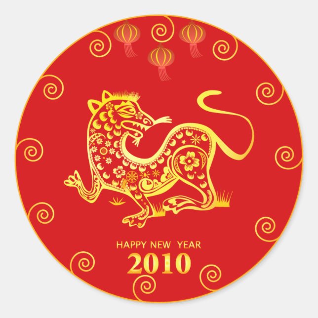 Sticker Rond nouvelle année chinoise 2010 (Devant)