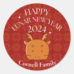 Sticker Rond nouvelle année chinoise 2024