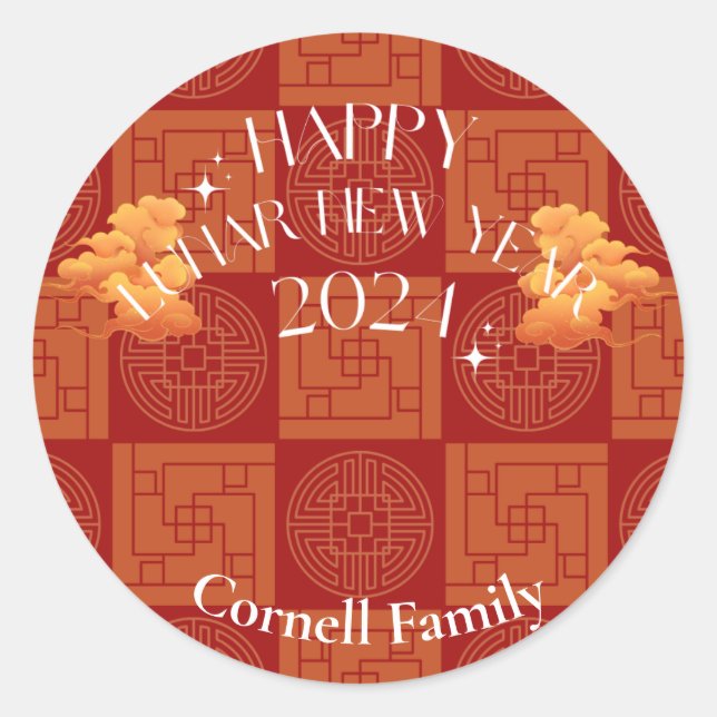 Sticker Rond nouvelle année chinoise 2024 (Devant)