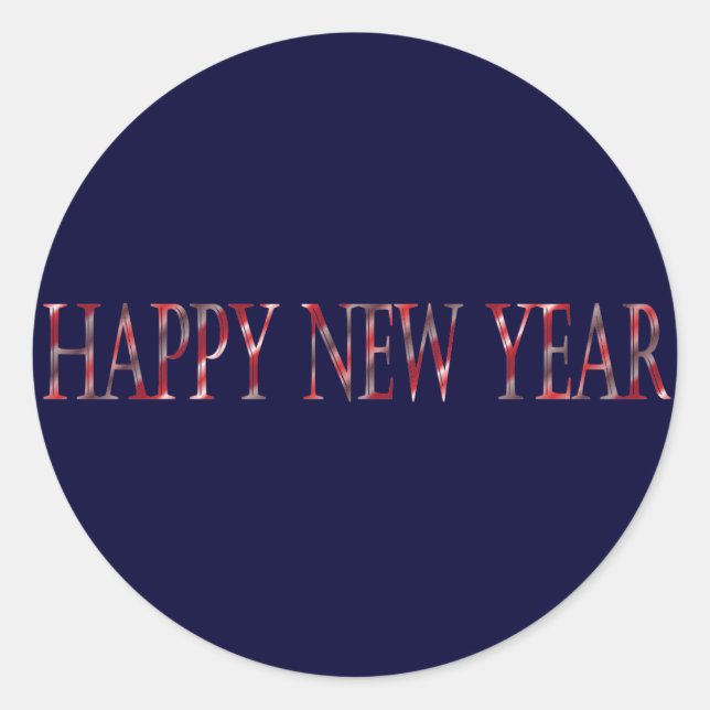 Sticker Rond nouvelle année heureuse (Devant)