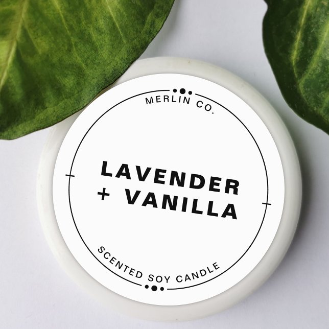 Sticker Rond Nouvelle bougie de soja maison blanche avec couver (Créateur téléchargé)