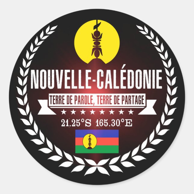 Sticker Rond Nouvelle-Calédonie (Devant)