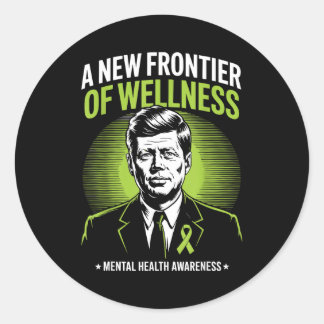 Sticker Rond Nouvelle Frontière Bien-être Vert Mental