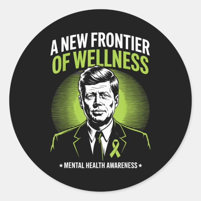 Sticker Rond Nouvelle Frontière Bien-être Vert Mental (Devant)