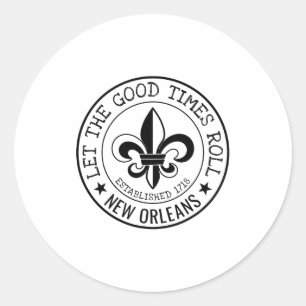 Sticker Rond Nouvelle-Orléans Laissez Les Bons Temps Rouler Fle