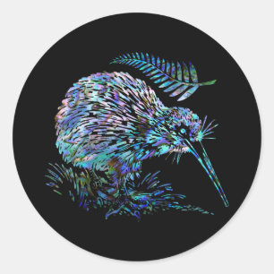 STICKER ROND NOUVELLE-ZÉLANDE KIWI PAUA