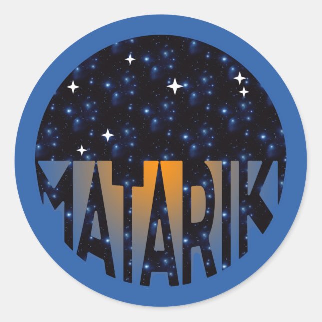 Sticker Rond Nouvelle-Zélande Sept Soeurs Maori MATARIKI 2c (Devant)