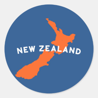 Sticker Rond Nouvelle-Zélande Silhouette