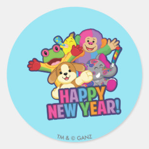 Sticker Rond Nouvelles années de ballons