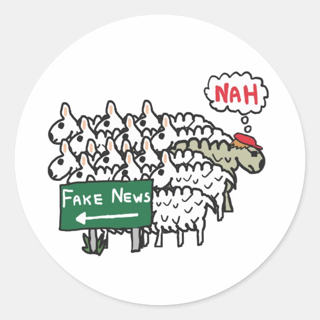 Sticker Rond Nouvelles anti-faux (Devant)