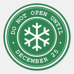 Sticker Rond N'Ouvre Pas Jusqu'Au Décembre 25 Green Christmas C