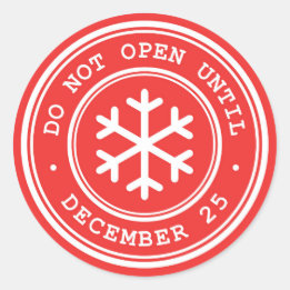 Sticker Rond N'ouvrez pas avant l'étiquette cadeau de Noël roug