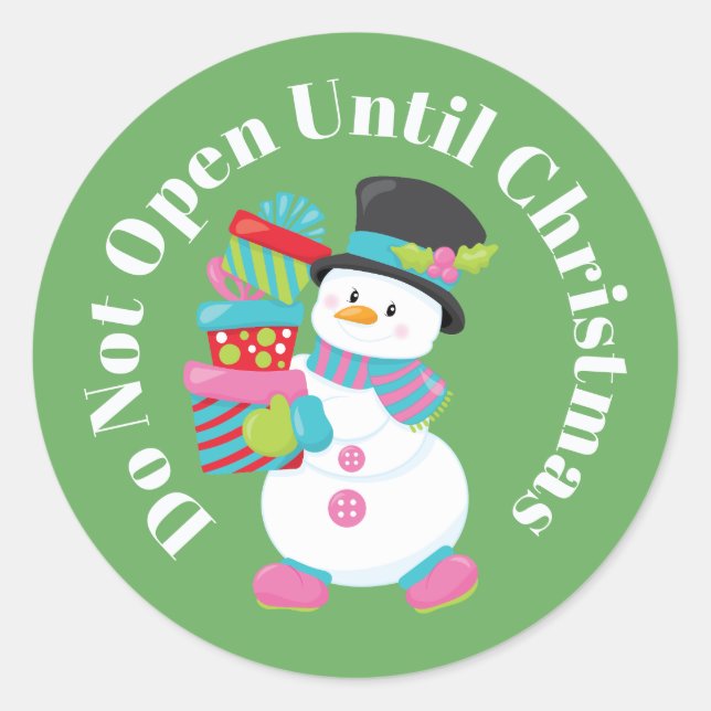 Sticker Rond N'ouvrez pas avant Noël (Devant)