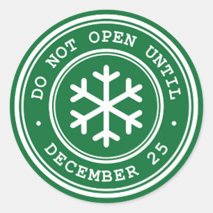 Sticker Rond N'ouvrez pas jusqu'à ce que le cadeau de Noël vert