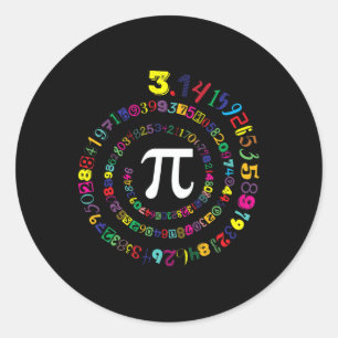 Sticker Rond Novelle Spirale Pi Pour Les Enfants Enseignants Pi