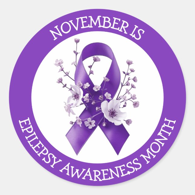 Sticker Rond November is Epilepsy Awareness Month (Devant)