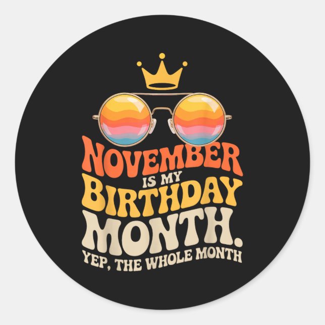 Sticker Rond November My Birthday For New Year 2026  (Devant)