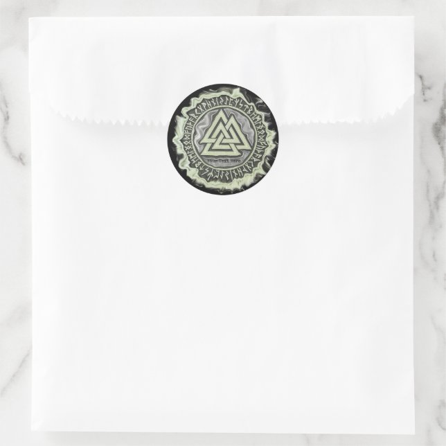 Sticker Rond Noyer noir (déformé) (Sac)