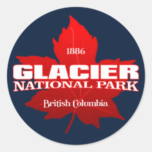 Sticker Rond NP des glaciers (Canada) (feuille d'érable)