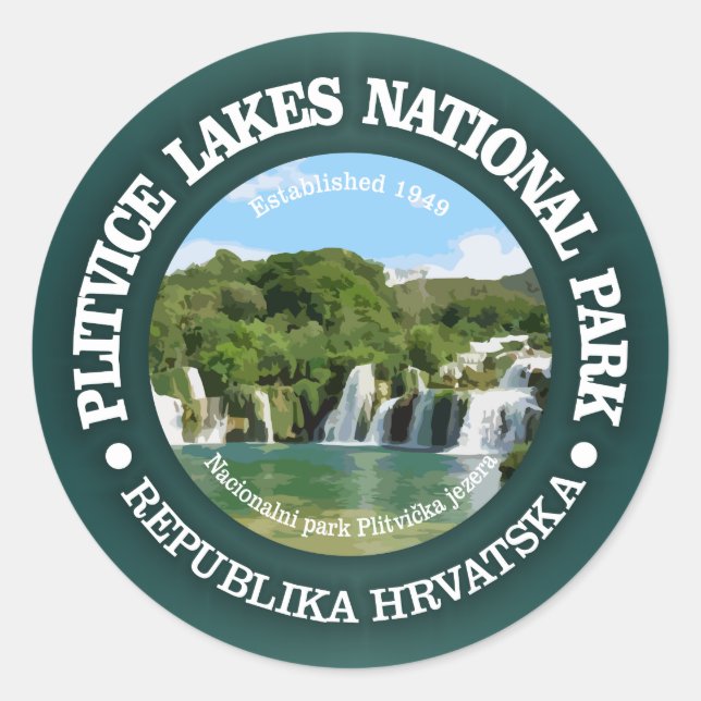 Sticker Rond NP des lacs Plitvice (Devant)