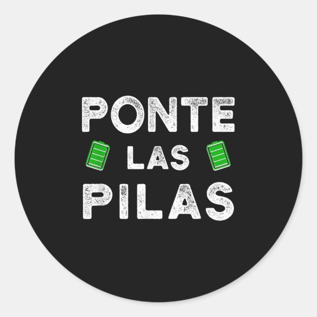 Sticker Rond Nte Las Las Funny Spanish Saying Motivational  (Devant)