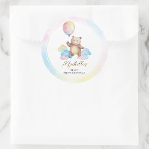 Sticker Rond Nuage de ballons en forme d'ours en peluche pour u