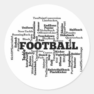 Sticker Rond Nuage de mots de football