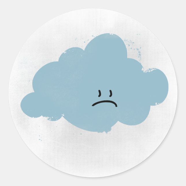 Sticker Rond Nuage de pluie triste (Devant)