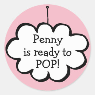 Sticker Rond Nuage sur une ficelle prêt à ÉCLATER