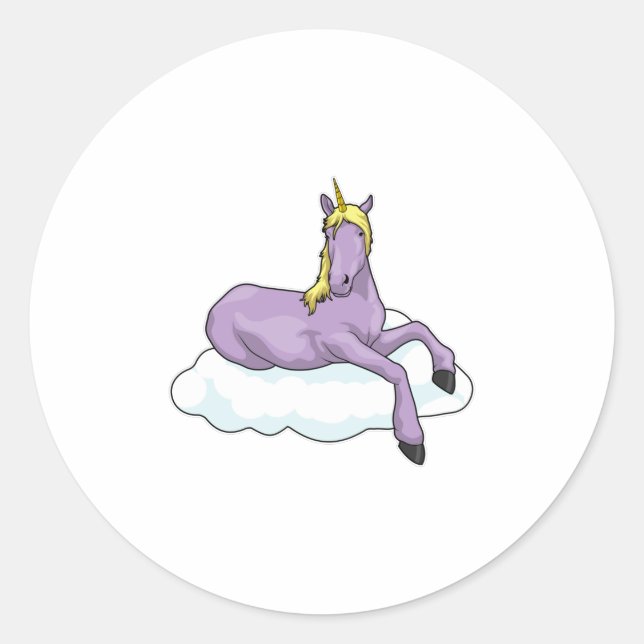 Sticker Rond Nuage Unicorn (Devant)
