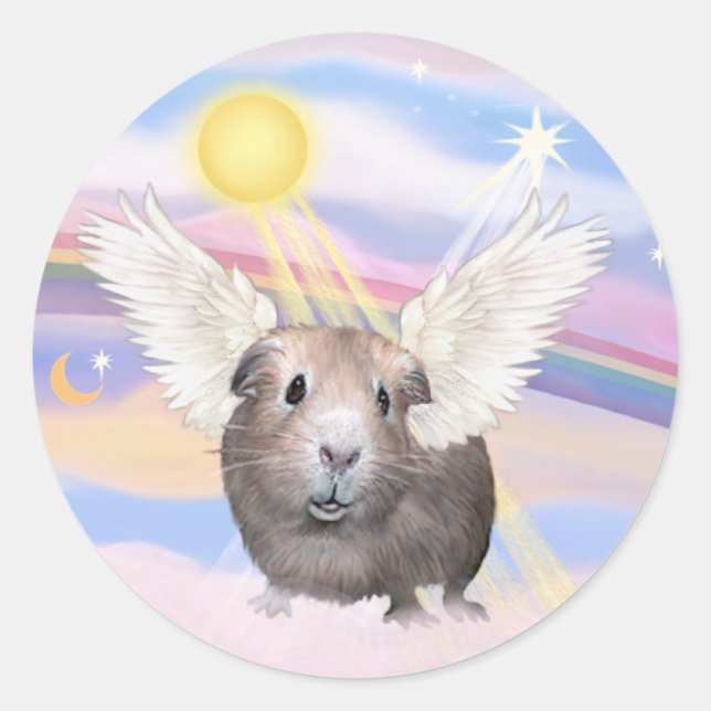 Sticker Rond Nuages - Ange Cobaye (#2) (Devant)