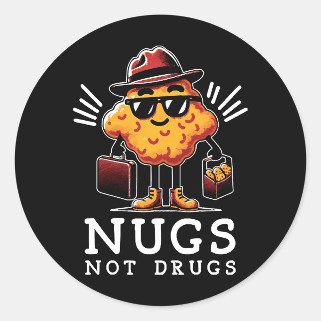 Sticker Rond Nuages Croustillants et non drogues (Devant)