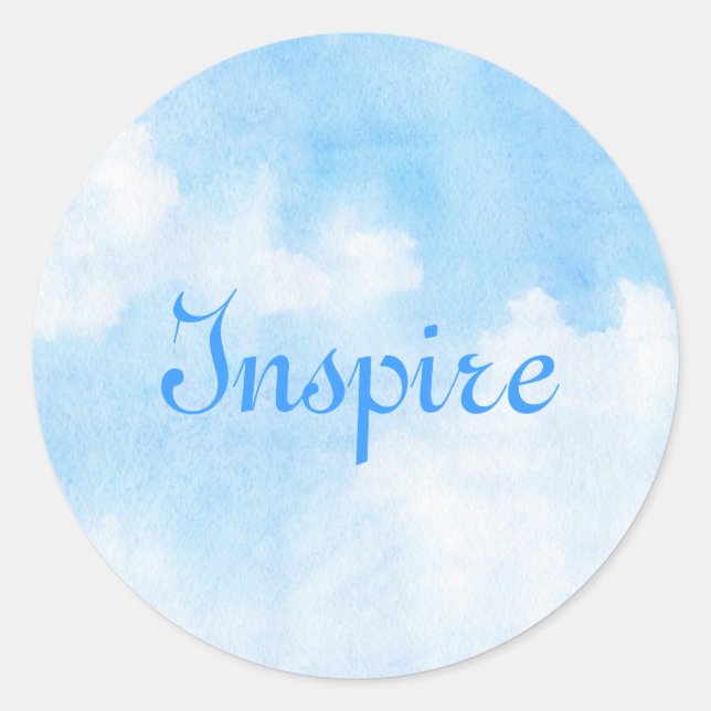 Sticker Rond Nuages d'aquarelle et arrière - plan de ciel (Devant)